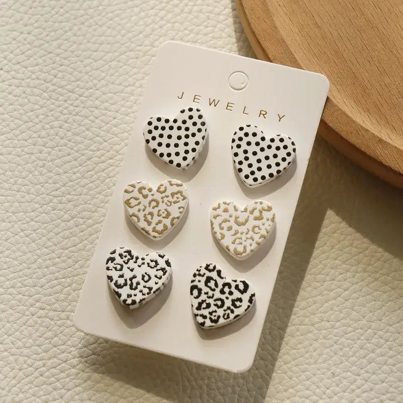 Heart Acrylic Earrings Set of Three