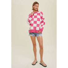 Load image into Gallery viewer, Taylor Fuchsia Checkered Sweater

