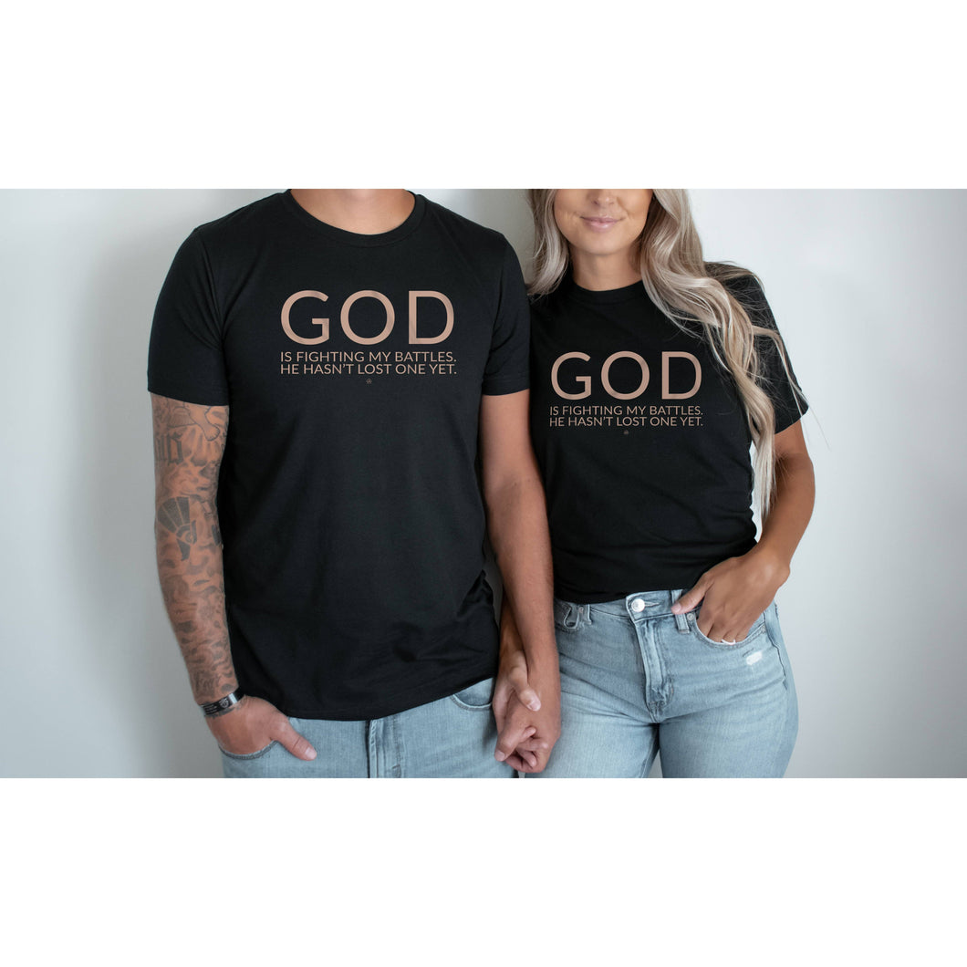 God Is Fighting My Battle Christian Graphic Tee