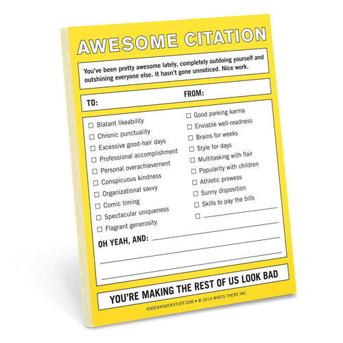 Knock Knock - Awesome Citation Nifty Notes (Yellow) - FOX Avenue