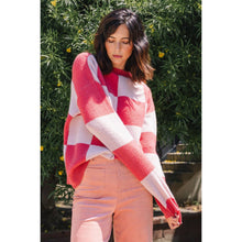 Load image into Gallery viewer, Checkerboard Mineral Red Sweater
