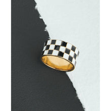 Load image into Gallery viewer, Black &amp; White Checkered Statement Ring
