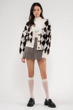 Load image into Gallery viewer, The Sarah Harlequin Brown Knit Cardigan
