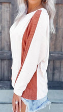 Load image into Gallery viewer, Colorblock Dolman Knit Top: M / Apricot - FOX Avenue
