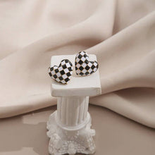 Load image into Gallery viewer, Black &amp; White Heart Earrings
