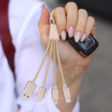 Load image into Gallery viewer, 3-in-1 Charging Keychain - Gold

