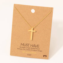 Load image into Gallery viewer, Gold Cross Pendant Necklace

