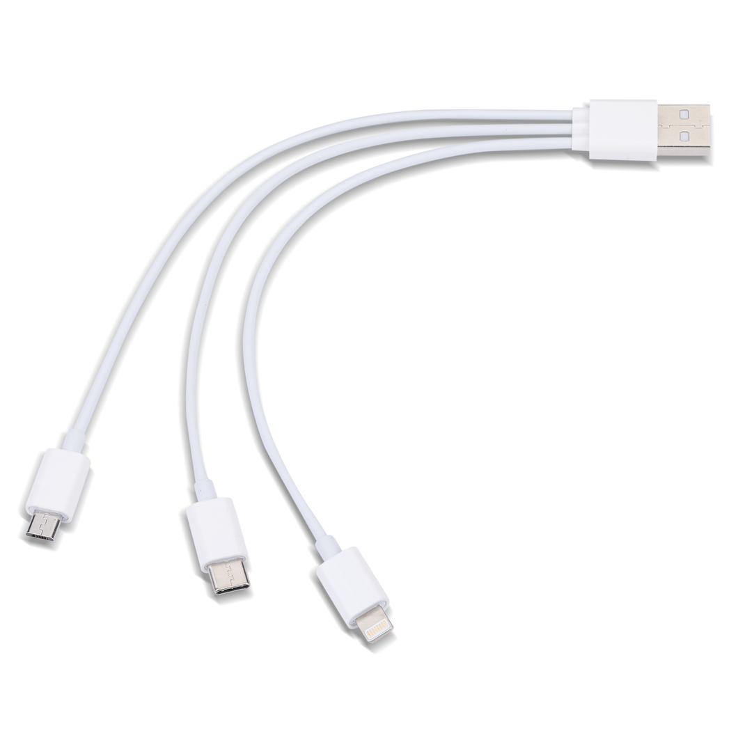 3-in-1 Charging Cable - White Mini