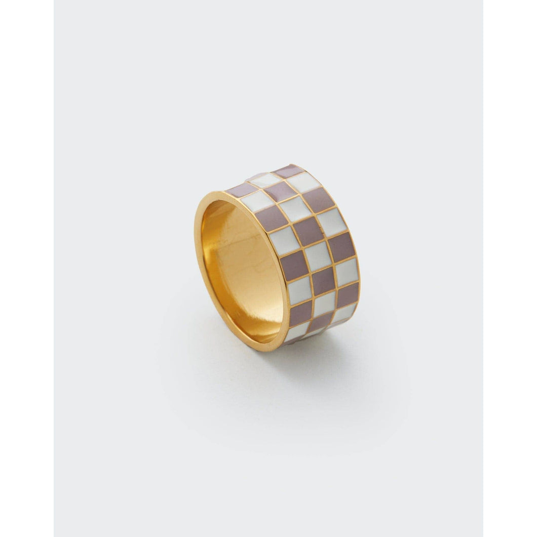 Checkered Vibes Statement Ring