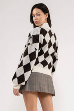 Load image into Gallery viewer, The Sarah Harlequin Brown Knit Cardigan
