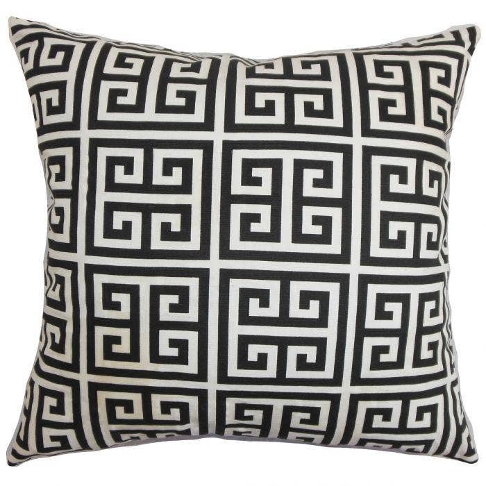 Black & White Greek Throw Pillow