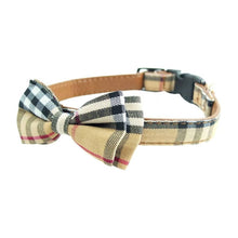 Load image into Gallery viewer, Designer Inspired Preppy Plaid Dog Bowtie Collar
