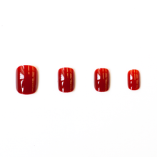 Load image into Gallery viewer, Maroon Brick Red Short Round Press-On Nails Set
