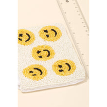Load image into Gallery viewer, Beaded Happy Face Print Coin Purse
