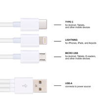 Load image into Gallery viewer, 3-in-1 Charging Cable - White Mini
