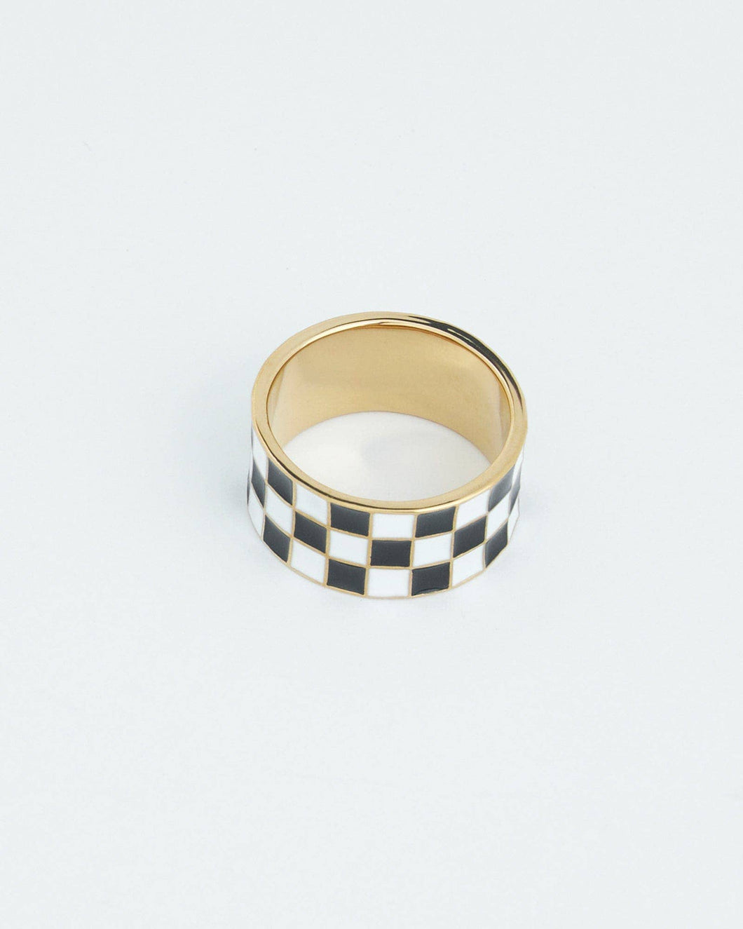 Black & White Checkered Statement Ring