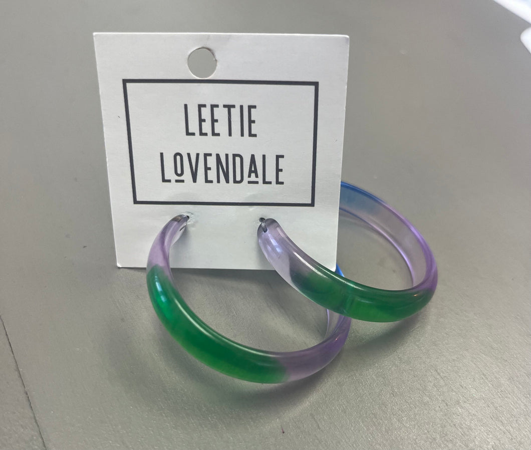 Purple Green Ombre Leetie Lovendale Hoops