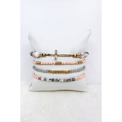 Cross 4pc stretch bracelet set - FOX Avenue