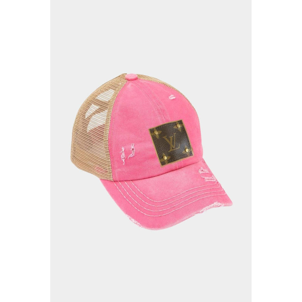Embellish Your Life - LV Up-Cycled Distressed Trucker Cap - FOX Avenue
