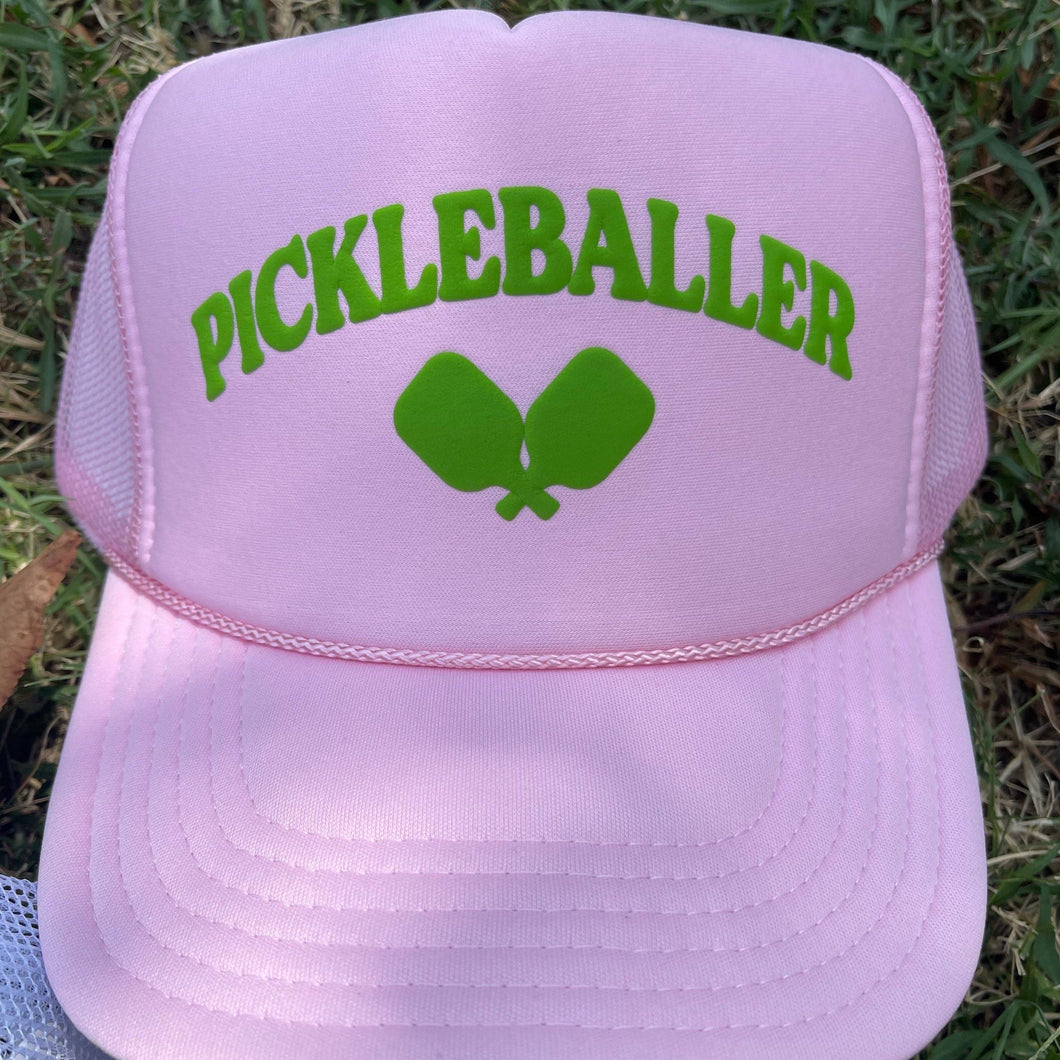 Pickleballer Paddles Trucker Hat | Light Pink