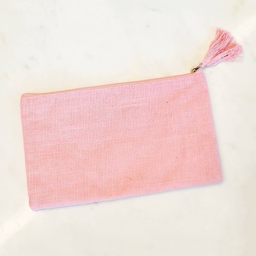 Jute Cosmetic Bag Light Pink - FOX Avenue