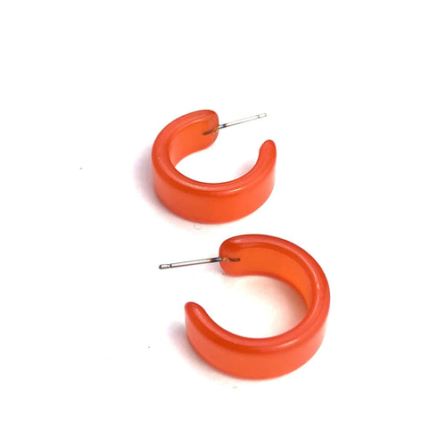 Orange Moonglow Wide Classic Hoop Earrings - FOX Avenue