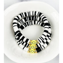 Load image into Gallery viewer, Black &amp; White Smiley Face Bracelet

