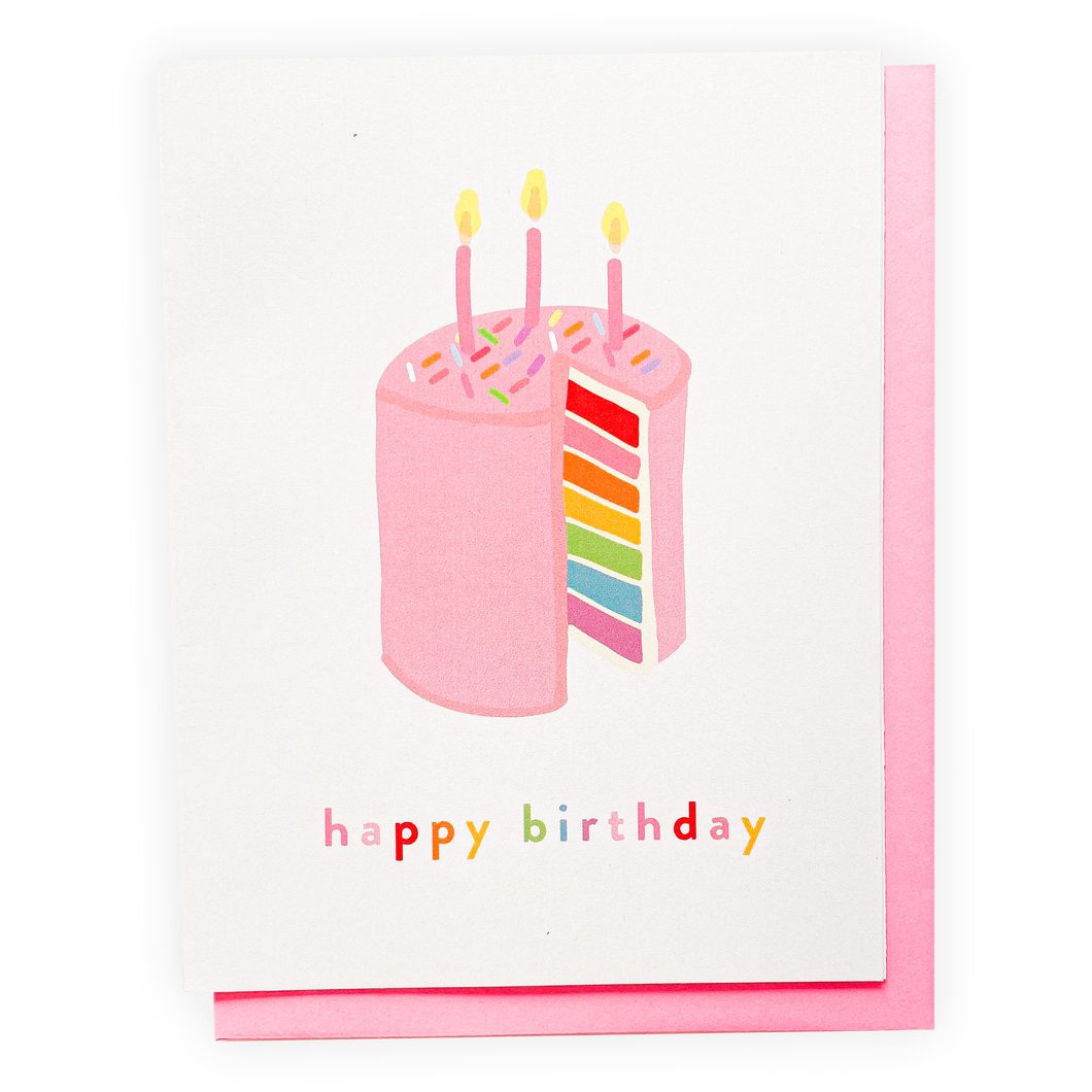 PINK Birthday Cake Greeting Card
