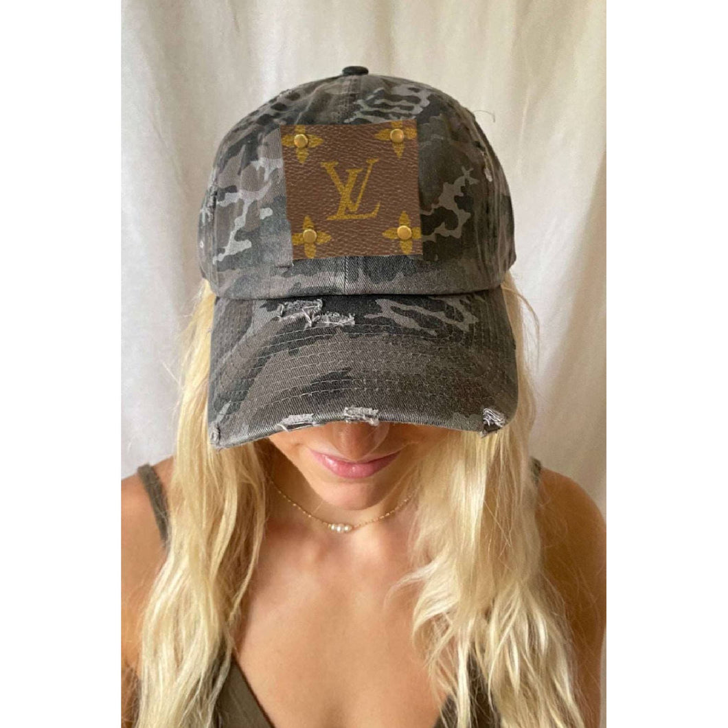 Embellish Your Life - LV Up-Cycled  Black Camo Cap Rivets Only - FOX Avenue