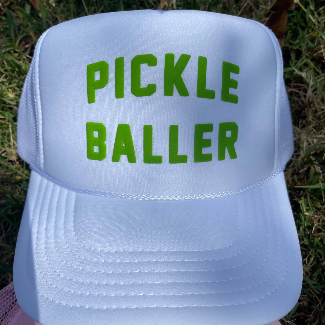 Pickle Baller Trucker Hat White