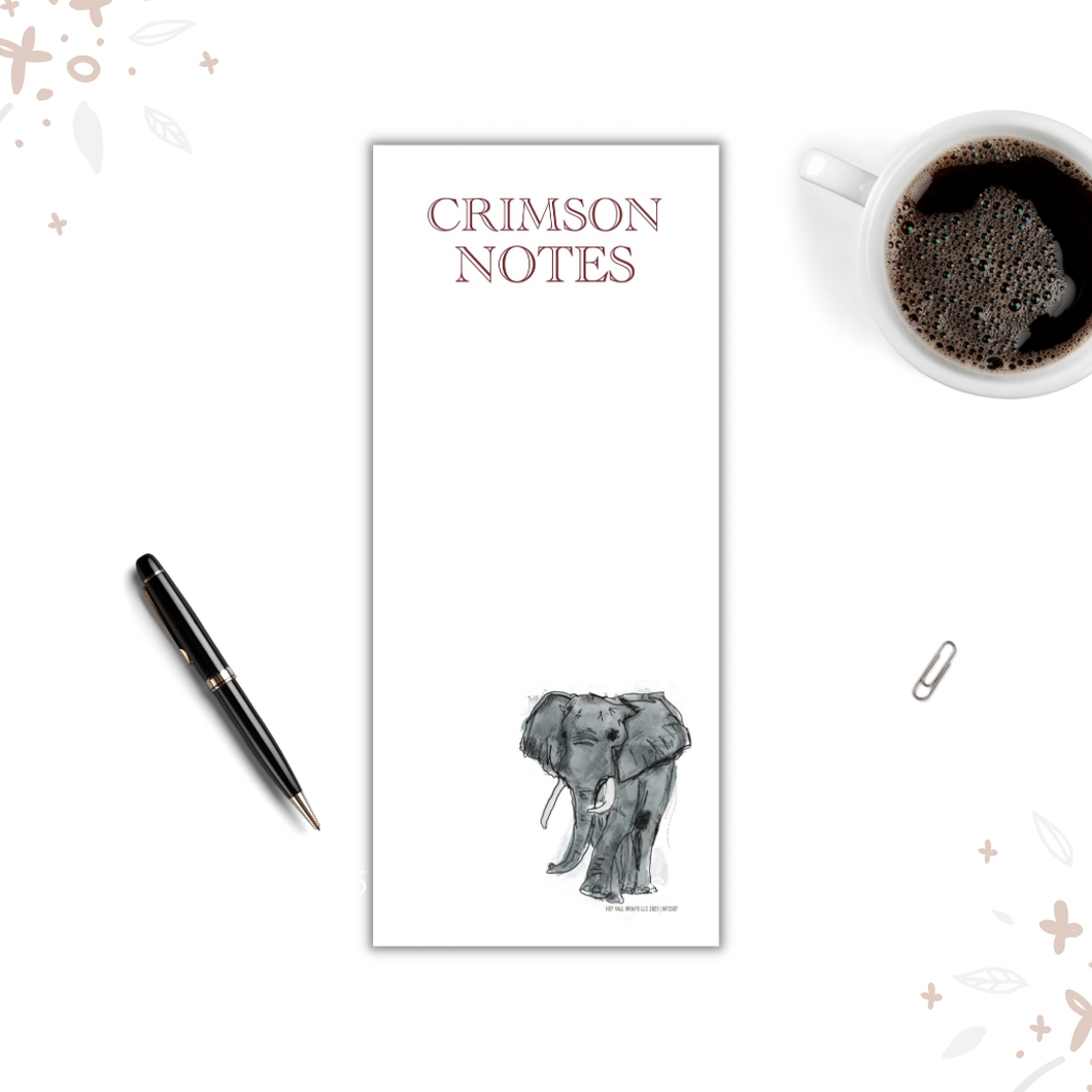 Alabama Crimson Notes Elephant Notepad