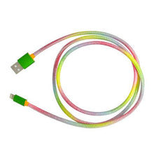 Load image into Gallery viewer, Rainbow Glitter IPhone Charger Cable

