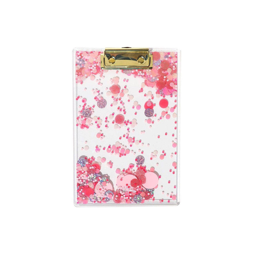 Pink Party Confetti Clear Clipboard (Mini) - FOX Avenue