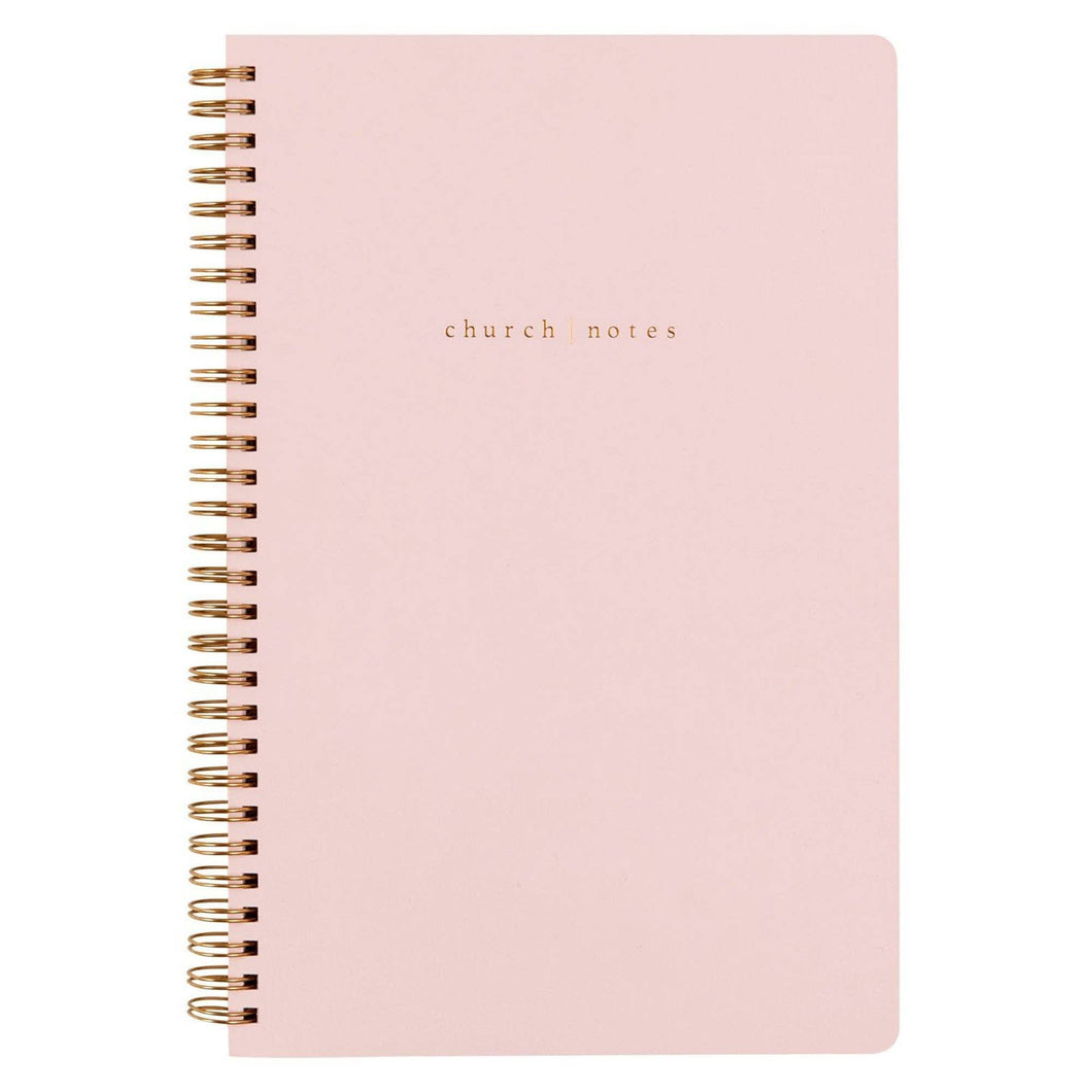 Blush Pink Spiral Church Notes Notebook - FOX Avenue