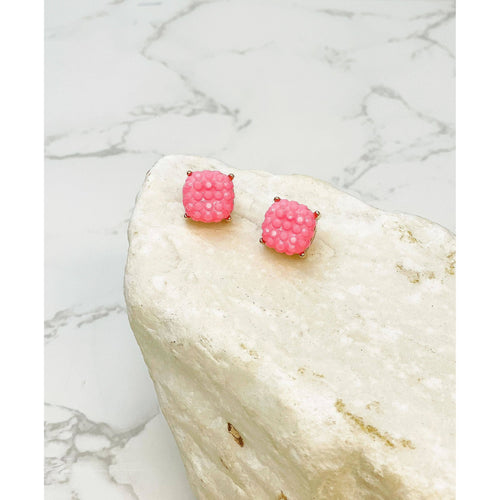 Prep Obsessed Wholesale - Cushion Embossed Stud Earrings - FOX Avenue