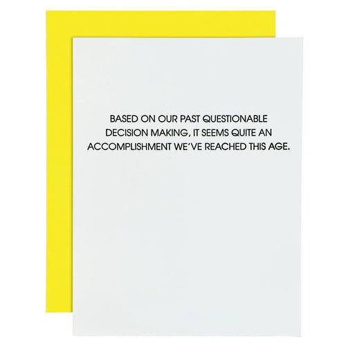 Chez Gagné - Questionable Decision Making Letterpress Card - FOX Avenue