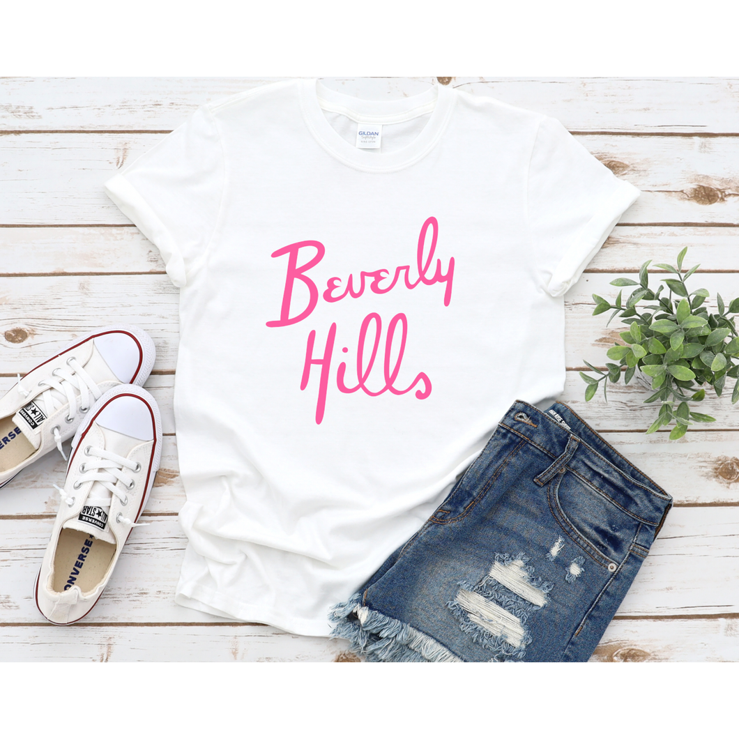 Gia Gifts Boutique - Beverly Hills White Tee Graphic Tees Preppy Tees - FOX Avenue