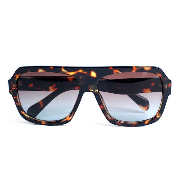 Selini New York - Ladie's  Brown Tortoise Rectangular Sunglasses - FOX Avenue