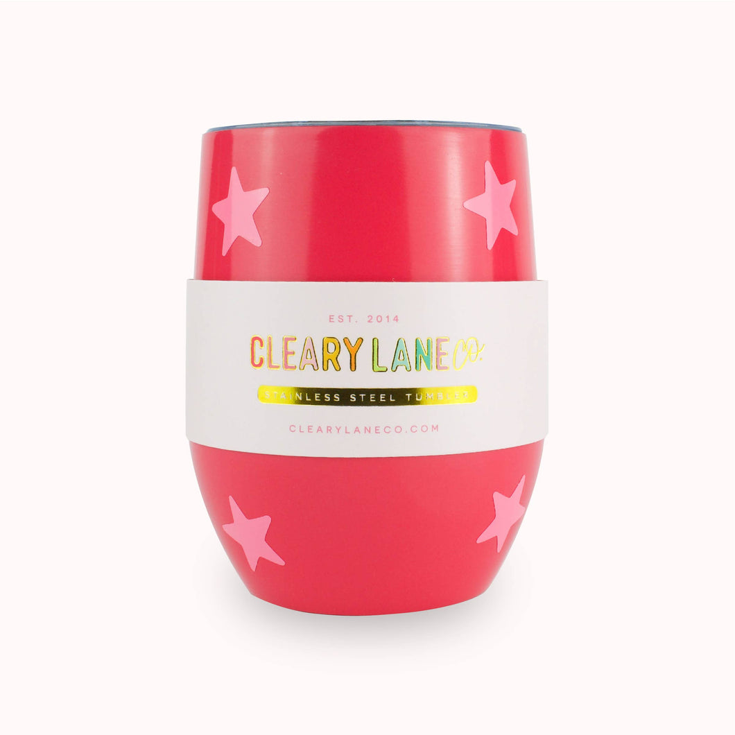 Cleary Lane - Wine Tumbler | Coral Blush Stars - FOX Avenue