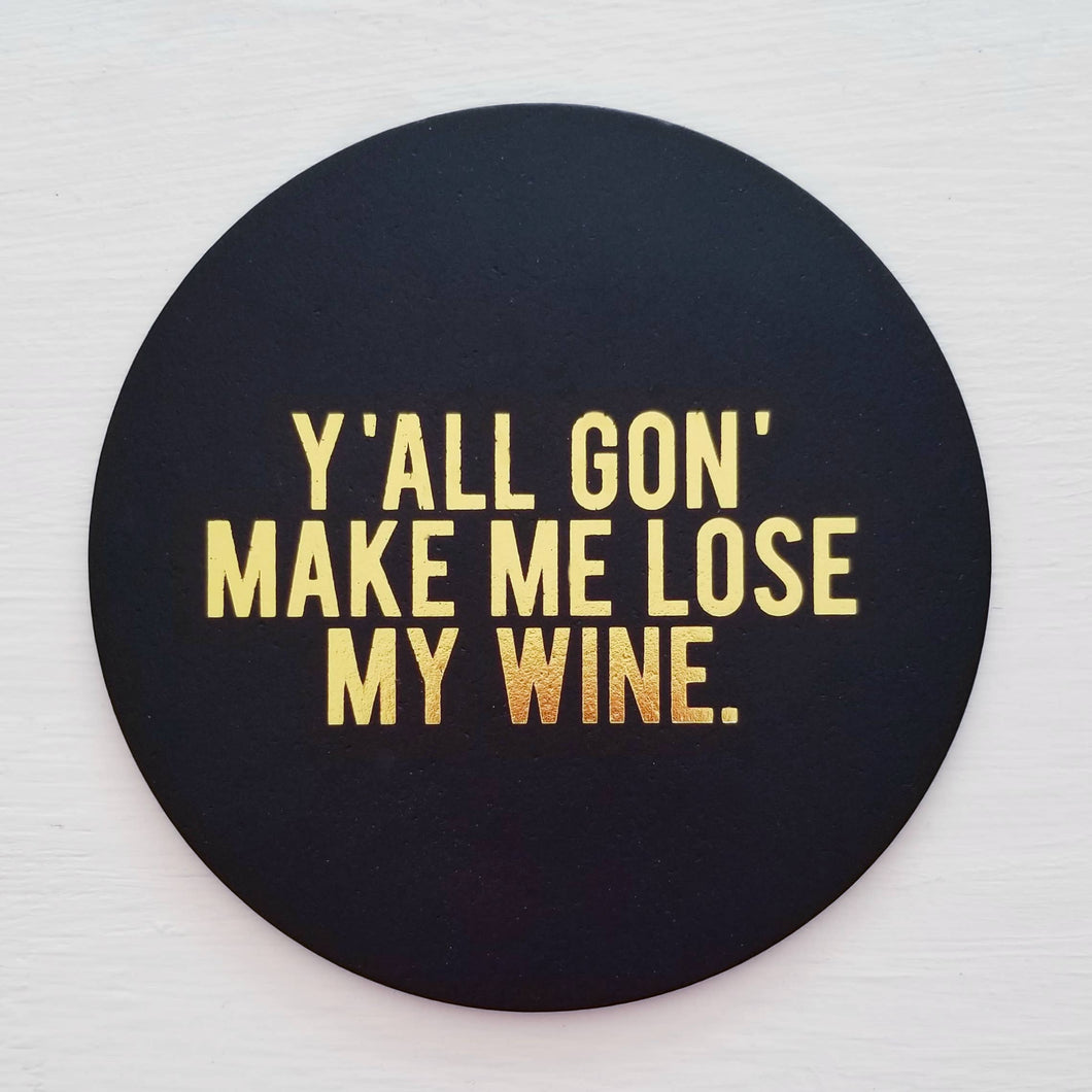 SippingTHIS - Leather Coaster: Lose My Wine - FOX Avenue