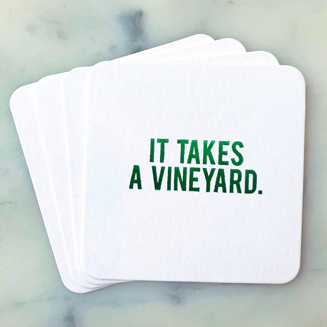 SippingTHIS - It Takes A Vineyard Coasters - FOX Avenue